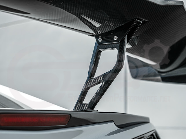 2014-2019 CHEVROLET CORVETTE C7  | EXTENDED REAR HIGH SPOILER WITH WING RISER