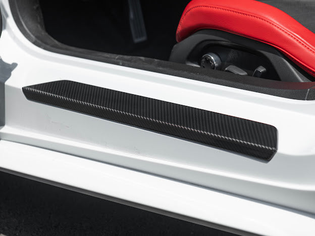 2020-UP CORVETTE C8 | CARBON FIBER SIDE DOOR SILL PLATE STRIP COVERS PANELS