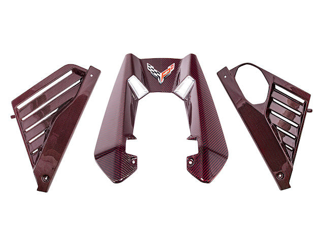 2023-Up Corvette C8 Z06 Coupe | RED CARBON FIBER Engine & Bay Panel Cover