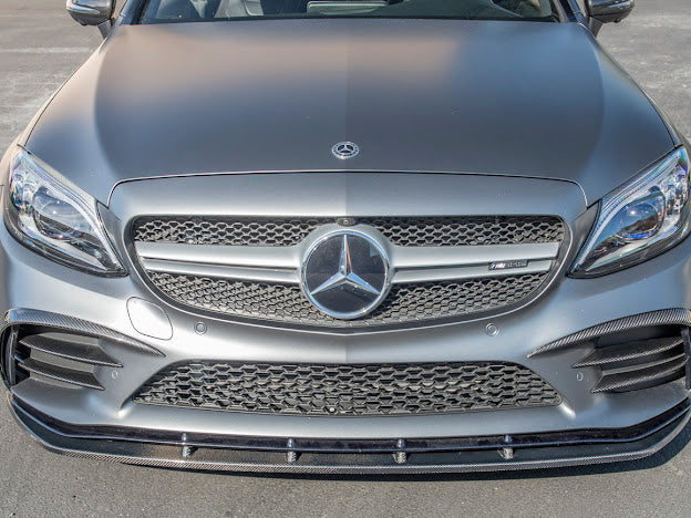 2019-Up MB C205 W205 Mercedes C-Class AMG Bumper CARBON FIBER Front Bumper Lip Splitter Ground Effects