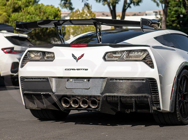 2014-2019 CHEVROLET CORVETTE C7 | ZR1 ZTK CONVERSION PACKAGE REAR SPOILER HIGH WING WITH WING RISER