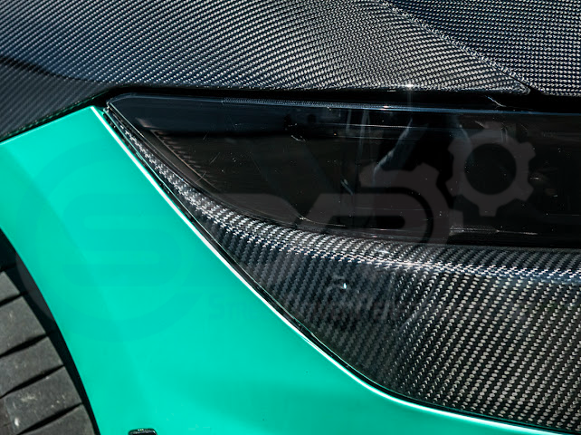 2024-Up Ford Mustang S650 Dark Horse | CARBON FIBER Front Upper Grille Insert Trim Pair