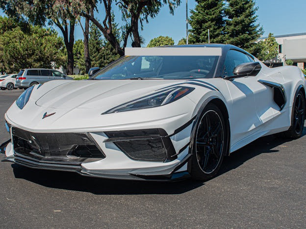 2020+ CORVETTE C8 STINGRAY & Z51 | Z06 Z07 PERFORMANCE FRONT LIP SPLITTER & CANARDS GROUND EFFECTS