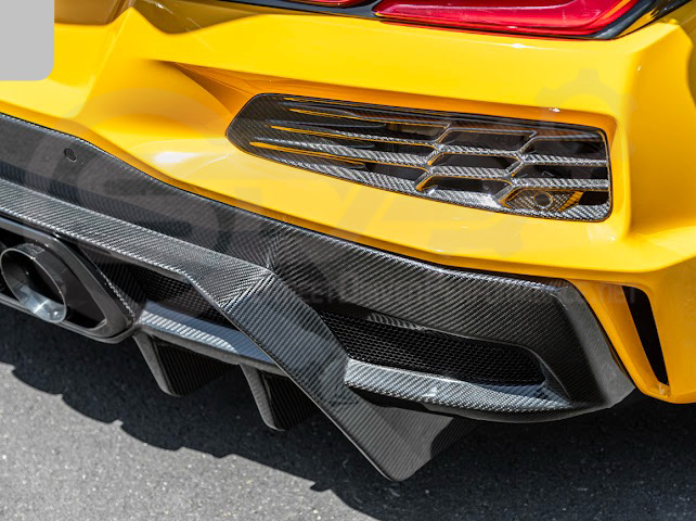 2023-UP CHEVROLET CORVETTE C8 Z06 | SDP PERFORMANCE PACKAGE CARBON FIBER REAR BUMPER FINNED DIFFUSER