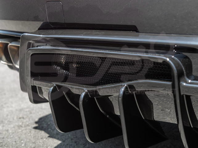 2020-UP CHEVROLET CORVETTE C8 GLOSSY BLACK REAR *ADD-ON*  BUMPER DIFFUSER