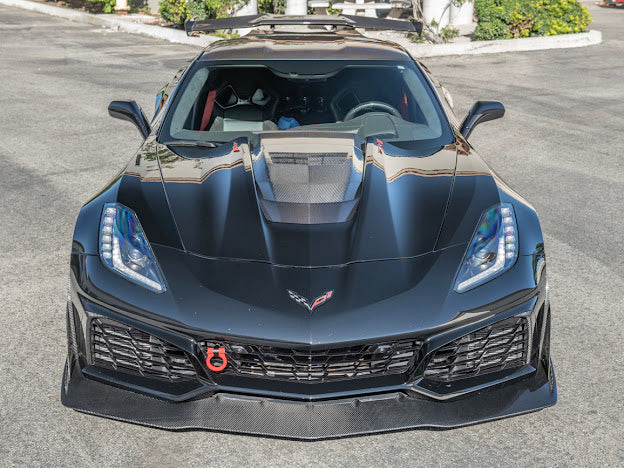 2019 CHEVROLET CORVETTE C7 ZR1 CARBON FIBER FRONT SPLITTER SIDE WINGLET EXTENSIONS (PAIR)