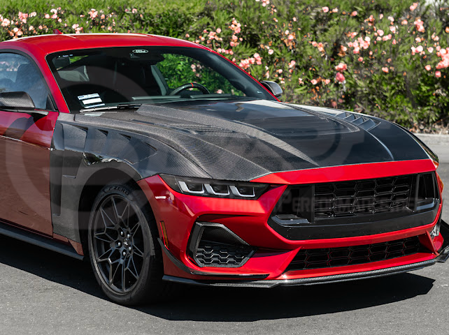 2024-UP FORD MUSTANG | SUPER SNAKE STYLE FRONT VENTED HOOD