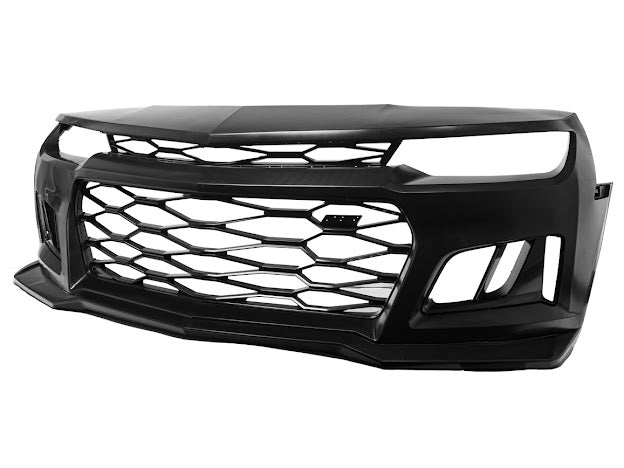 2014-2015 5th Gen Camaro - ZL1 Style Front Bumper Kit For Camaro Upper Lower Grille Badgeless W/O Fog Light
