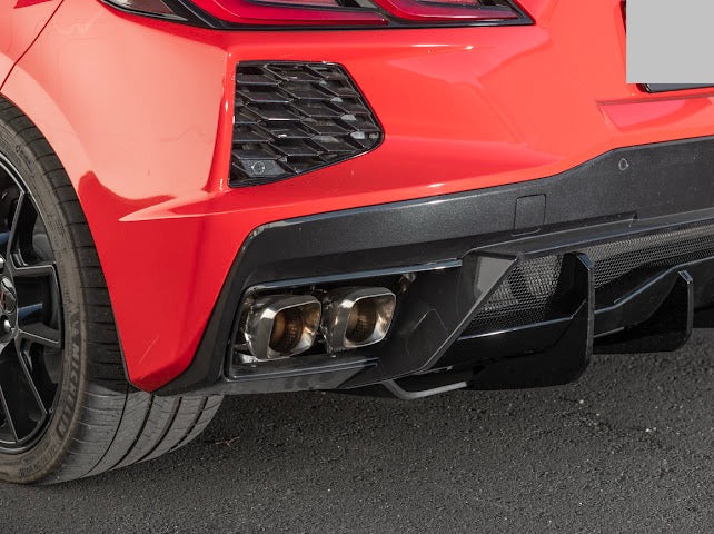 2020-Up Corvette C8 STINGRAY & Z51 | CARBON FLASH 3Pcs Rear Bumper *ADD-ON* Diffuser Lip
