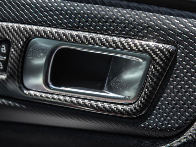 2024-Up Ford Mustang S650 | CARBON FIBER Interior Side Door Handle Panel Cover