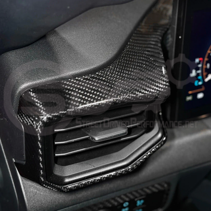 2024-UP FORD MUSTANG S650 | CARBON FIBER DRIVER SIDE AC OUTLET VENT TRIM COVER PANEL