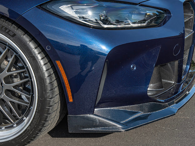 2021-Up BMW G80 M3 & G82 / G83 M4 | M-Performance Style CARBON FIBER 3-Piece Front Bumper Lip Splitter Ground Effects