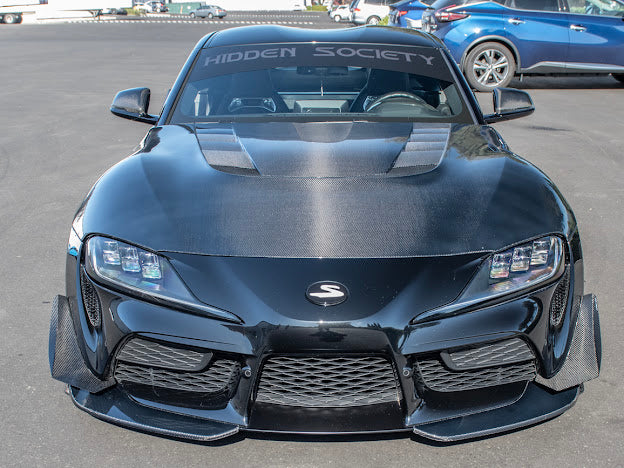 2020-UP TOYOTA SUPRA A91 CARBON FIBER FRONT SPLITTER LIP GROUND EFFECTS (2 PEICE)