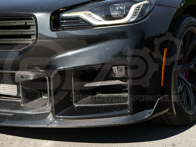 2023-Up BMW G87 M2 | TR Style 3PCS Carbon Fiber Front Bumper Splitter Lip Ground Effects