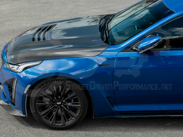 2020-Up Cadillac CT5 / CT5-V / CT5-V Blackwing | “CTS-V, V3” Style CARBON FIBER Front Vented Hood