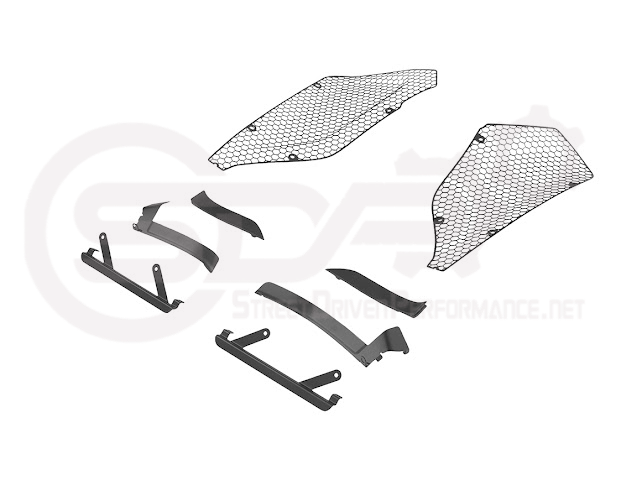 2023-Up Corvette C8 Z06 & E-Ray | Aluminum Black Rear Side Intake Mesh Grille Inserts Pair