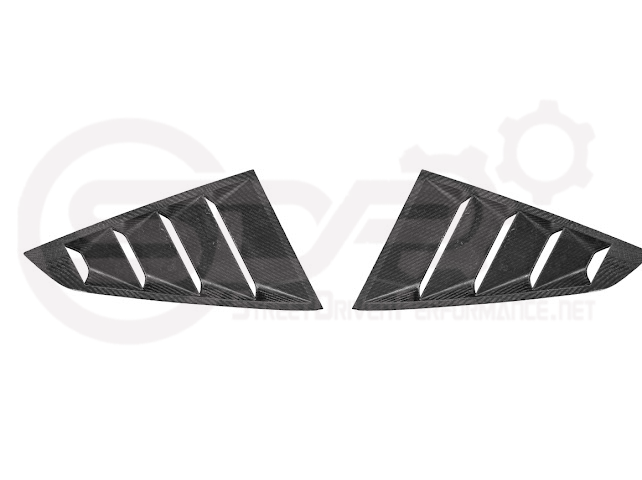 2024-UP FORD MUSTANG S650 | CARBON FIBER SIDE QUARTER WINDOW LOUVER SUN SHADE COVER