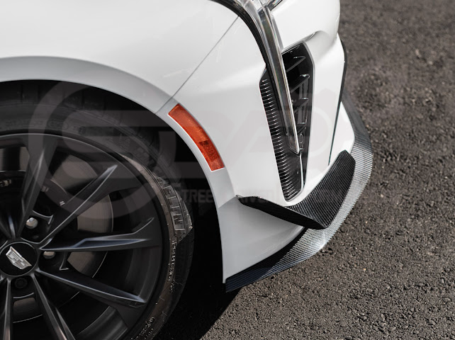 2020-UP CADILLAC CT4 BLACK WING | CARBON FIBER FRONT BUMPER CANARDS