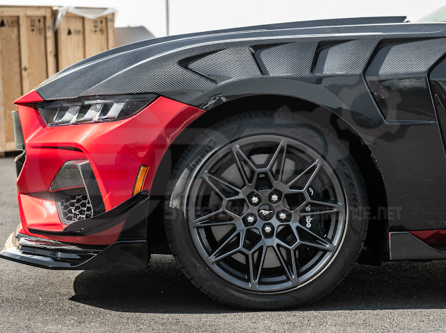 2024-Up Ford Mustang S650 | GTV Style GLOSSY BLACK Add-On Front Lip Splitter Ground Effects