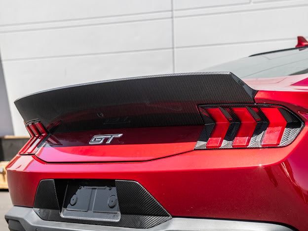 2024-UP FORD MUSTANG S650 | CARBON FIBER REAR TRUNK DUCKTAIL INTEGRATED WING SPOILER MODULE