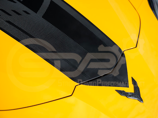 2020-UP CORVETTE C8 BRONZE ACCENT HOOD RACING STRIPE DECAL