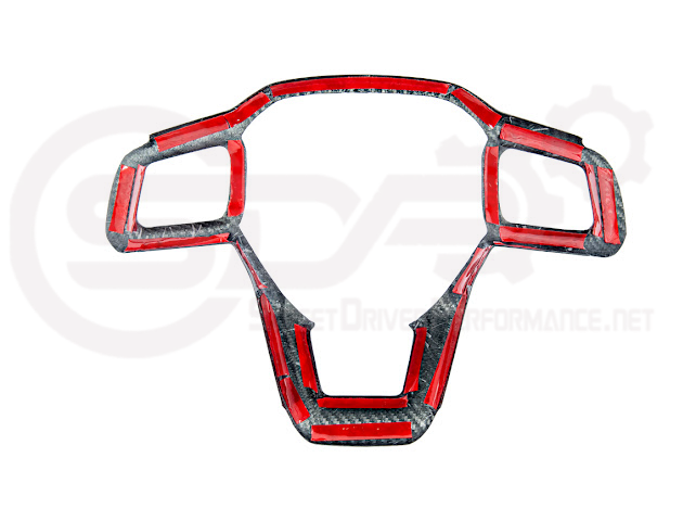 2024-Up Ford Mustang | Factory Style CARBON FIBER Tape On Steering Wheel Trim Full Cover