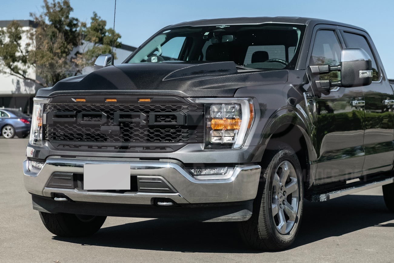 2021-UP FORD F-150 | SDP PERFORMANCE STYLE CARBON FIBER FRONT COWL HOOD