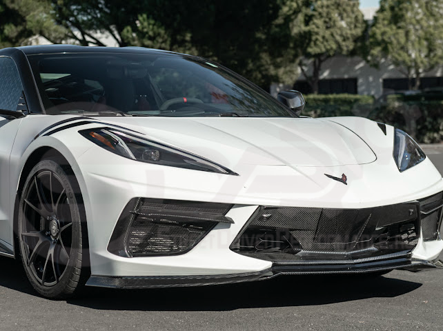 2020-Up Corvette C8 STINGRAY & Z51 | Z06 Z07 Package CARBON FIBER Front Bumper Lip Splitter Ground Effects