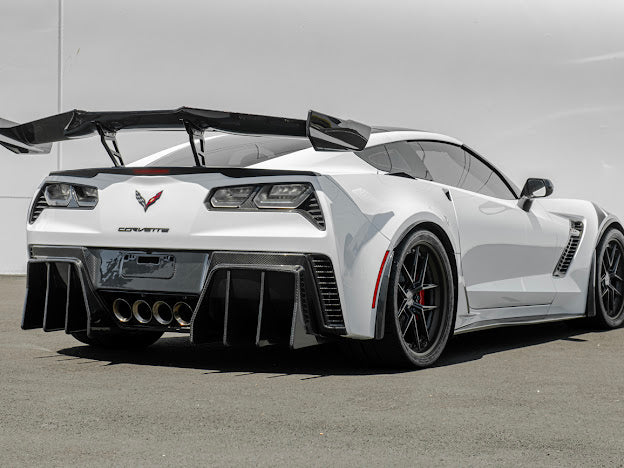 2014-2019 Corvette C7 Performance Track CARBON FIBER Rear Bumper Finned Diffuser