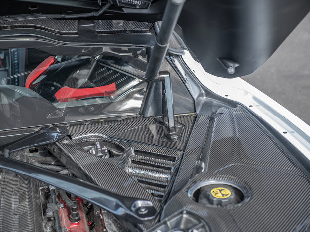 2020+ CHEVROLET CORVETTE C8 COUPE | CARBON FIBER ENGINE BAY CORNER VENT COVER