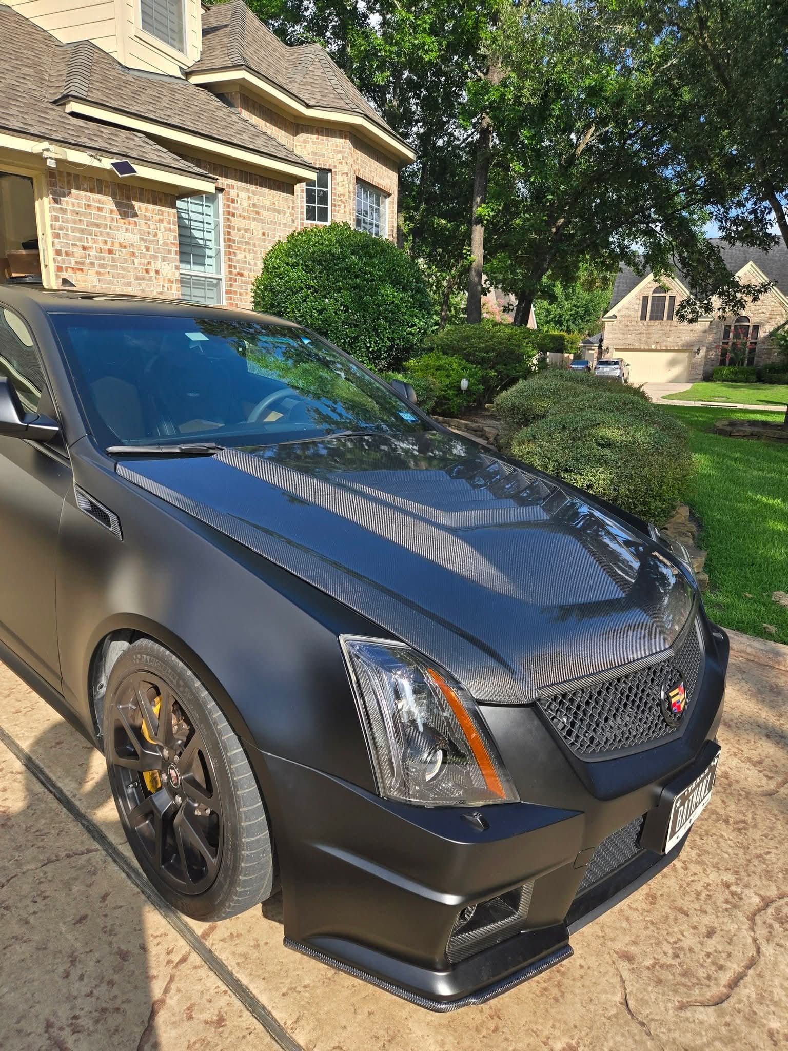 2009-2015 Cadillac CTS-V V2 SDP Aggressive Style Carbon Fiber Hood with Vents