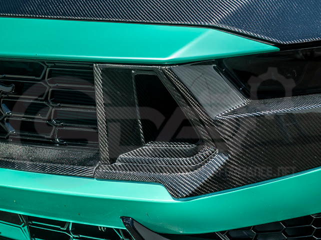 2024-Up Ford Mustang S650 Dark Horse | CARBON FIBER Front Upper Grille Insert Trim Pair