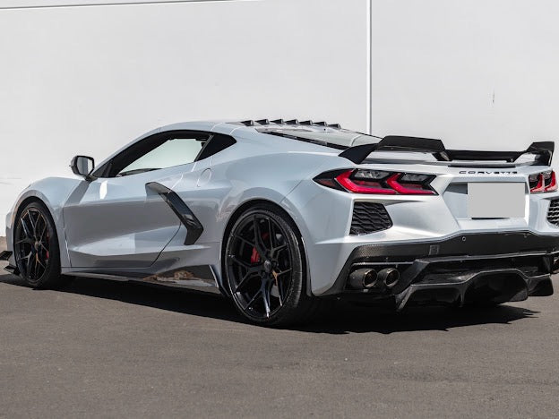 2020+ CHEVROLET CORVETTE C8 COUPE | CARBON FIBER REAR ROOF WING SPOILER VORTEX GENERATORS