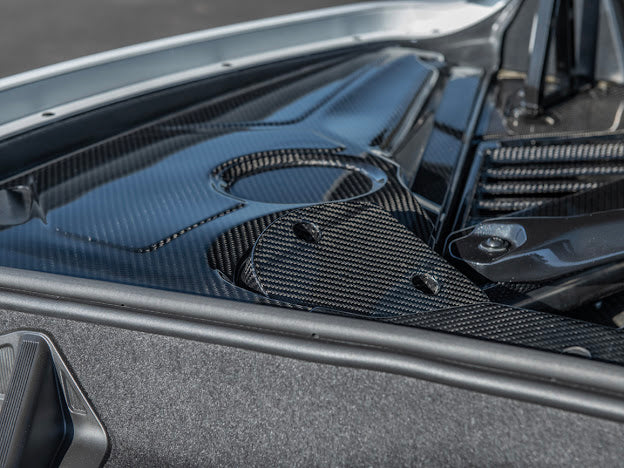 2020+ CHEVROLET CORVETTE C8 | CARBON FIBER ENGINE BAY STRUT COVERS REPLACEMENT