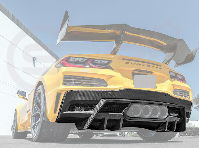 2023-UP CHEVROLET CORVETTE C8 Z06 | SDP PERFORMANCE PACKAGE CARBON FIBER REAR BUMPER FINNED DIFFUSER