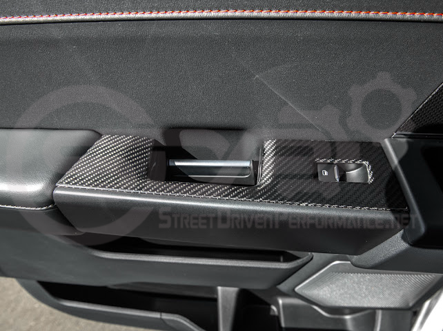 2021-UP FORD F-150 | FACTORY STYLE CARBON FIBER REAR DOOR SWITCH PANEL TRIM COVER