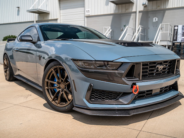 2024-Up Ford Mustang S650 Dark Horse | CARBON FIBER Front Upper Grille Insert Trim Pair