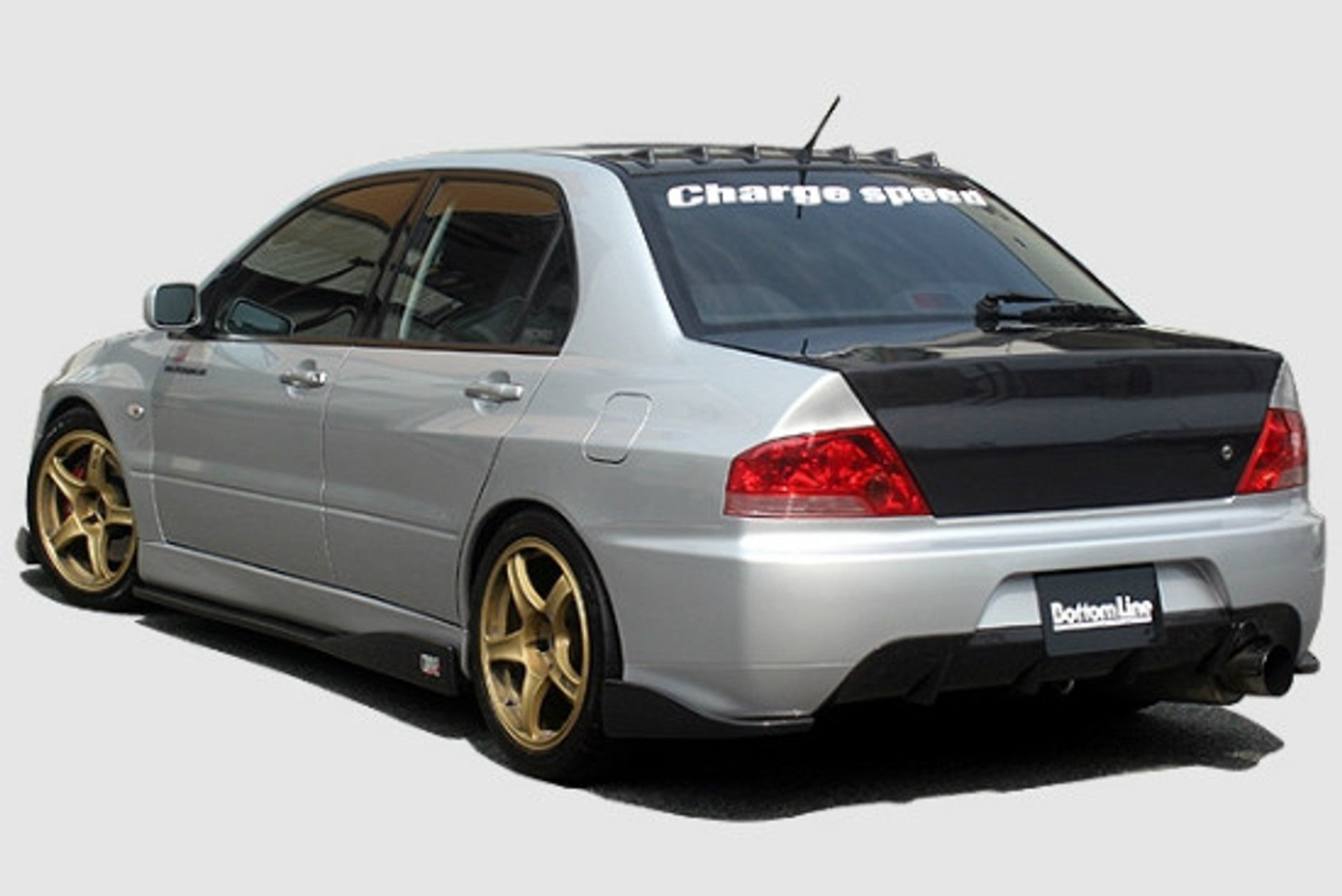 Charge Speed 2006-2007 Mitsubishi Lancer Evo IX Sedan Bottom Line FRP Rear Caps JDM Fitment Only