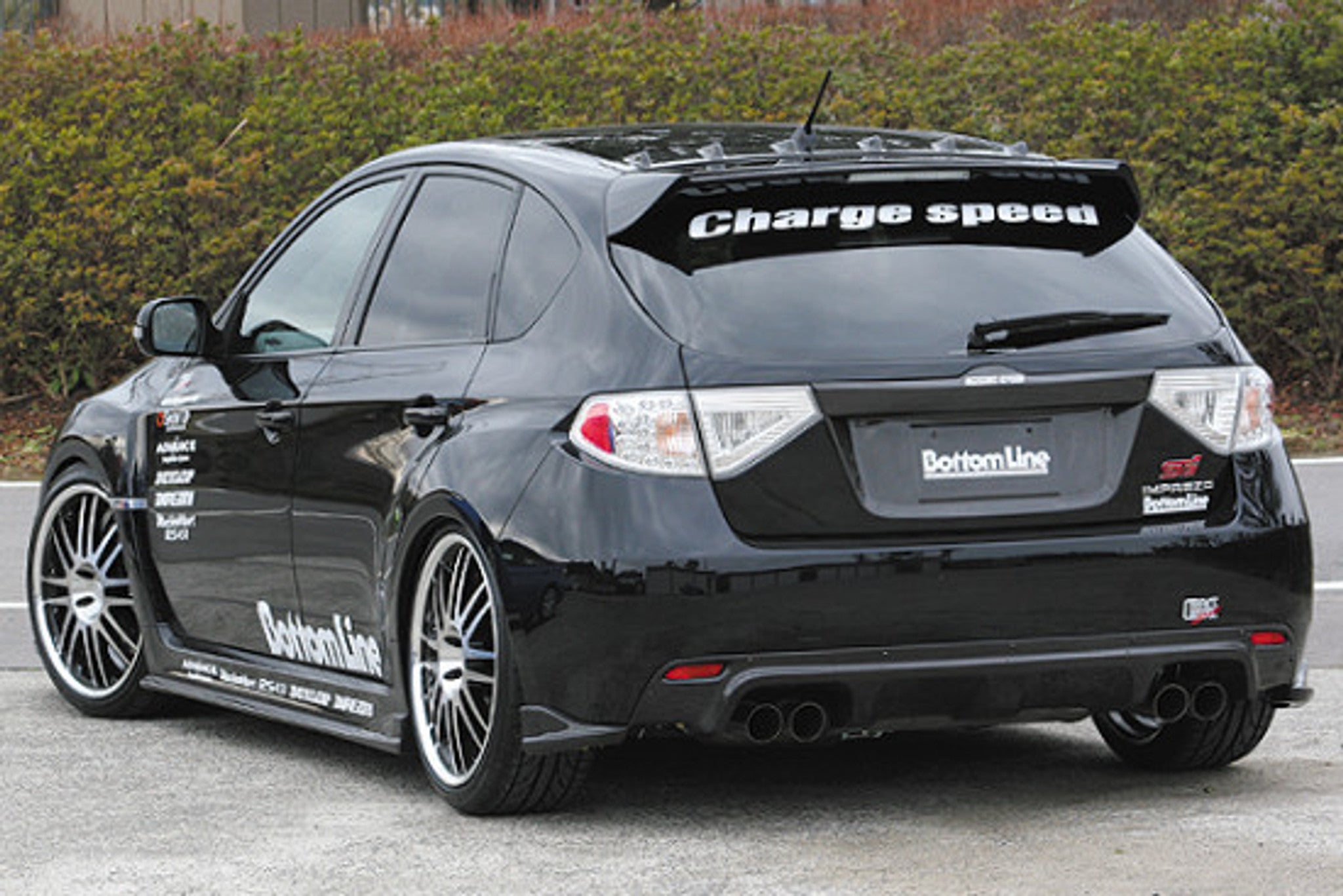 Charge Speed 2008-2014 Subaru WRX STi GR-B 5 Doors Hatchback Bottom Lines Carbon Rear Caps
