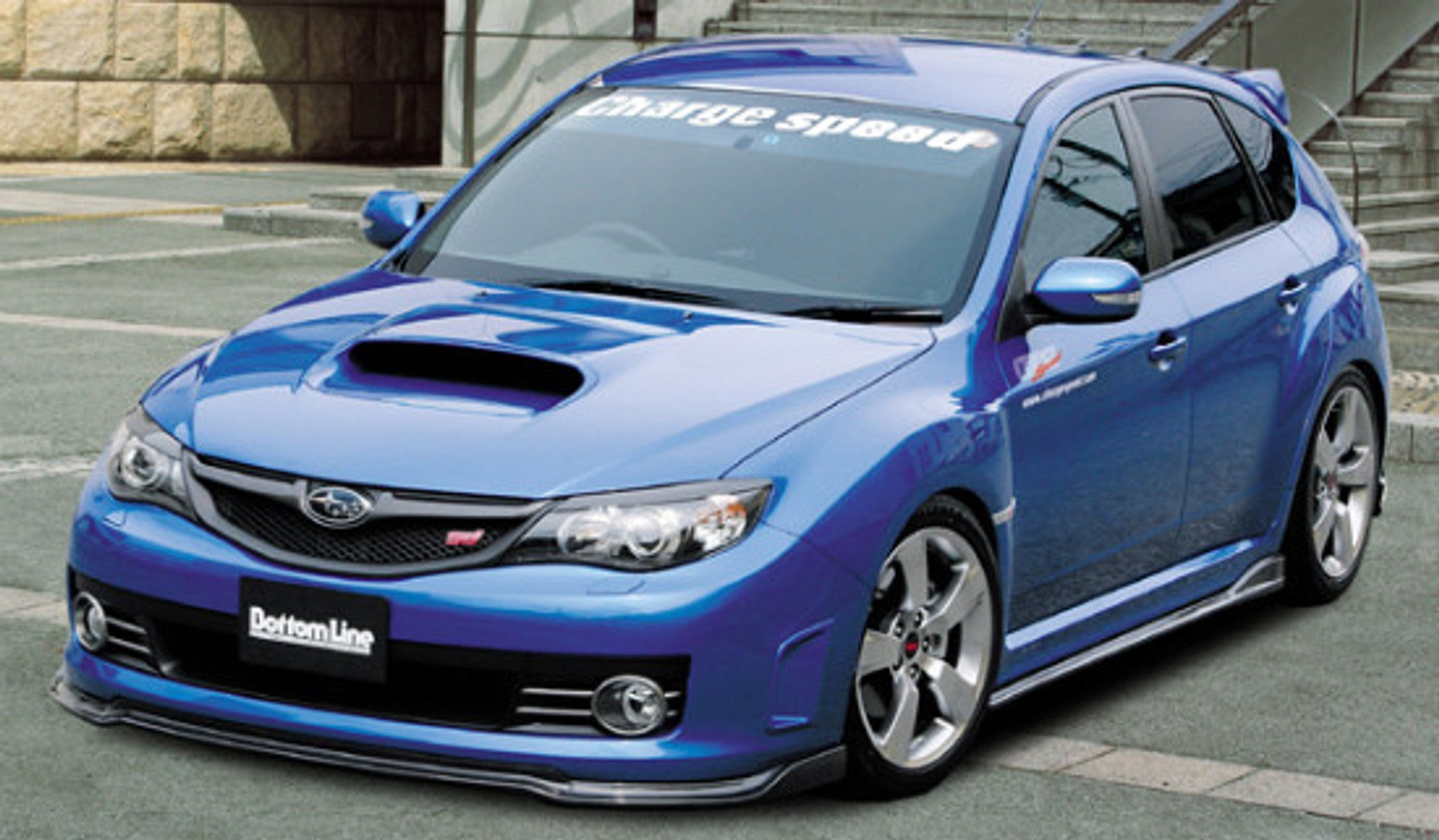 Charge Speed 2008-2010 Subaru WRX STi GR-B Hatchback BottomLine Type 2 Front Lip Carbon