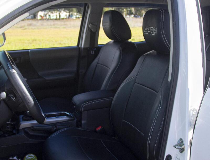 PRP 16-23 Toyota Tacoma Front Seat Covers (Pair) - Black/Navy Blue