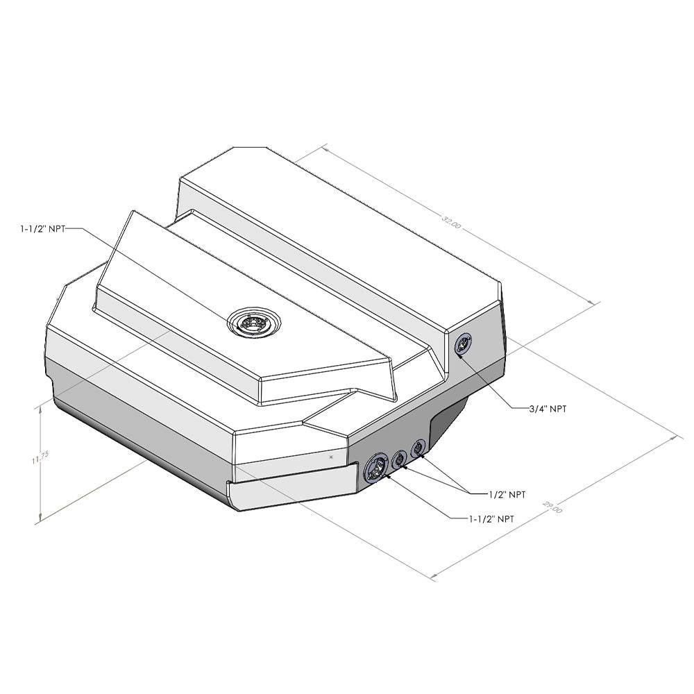 35 Gallon Spare Tire Replacement Fresh Water Tank 07-24 Mercedes Sprinter 144" & 170" 
