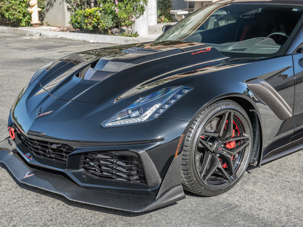 2019 CHEVROLET CORVETTE C7 ZR1 | CARBON FIBER FRONT LIP SPLITTER & SIDE WINGLETS GROUND EFFECTS