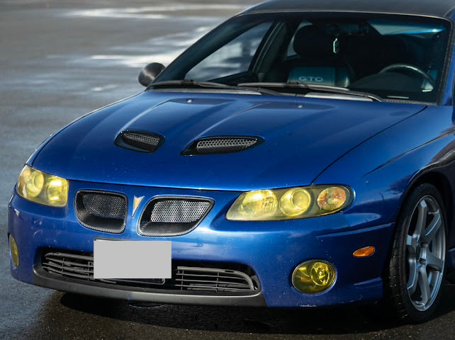 2004-2006 Pontiac GTO | CARBON FIBER Front Bumper Grille Inserts Replacement (PAIR)