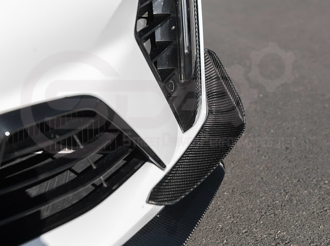 2020-UP CADILLAC CT4-V BLACKWING | CARBON FIBER FRONT LIP SPLITTER WITH CANARDS GROUND EFFECTS