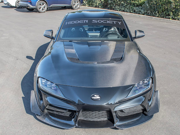 2020-UP TOYOTA SUPRA A91 CARBON FIBER FRONT SPLITTER LIP GROUND EFFECTS (2 PEICE)