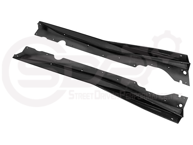 2020-UP CORVETTE C8 STINGRAY & Z51 | 5VM STYLE 2PCS GLOSSY BLACK SIDE SKIRTS ROCKER PANEL GROUND EFFECTS