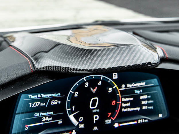 2020+ CHEVROLET CORVETTE C8 CARBON FIBER UPPER DASHBOARD PAD INSTRUSMENT PANEL COVER