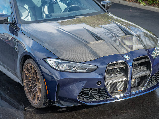 2021-UP BMW G80 M3 & G82 / G83 M4 | VORSTEINER STYLE CARBON FIBER FRONT KIDNEY GRILLE TRIM SURROUNDING INSERT (PAIR)