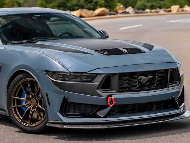 2024-Up Ford Mustang S650 | Dark Horse Factory Style CARBON FIBER Front Bumper Lip Splitter Ground Effects